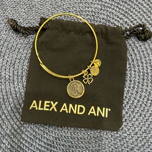 Alex and Ani “R” Letter Bracelet Gold